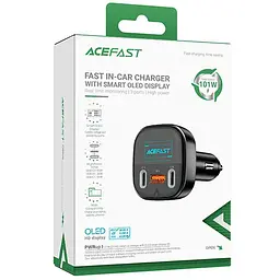 АЗП Acefast B5 PD36W+QC4.0 total 101W (1USB-A/2C) Black - мініатюра 3