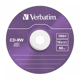 Диск CD Verbatim CD-RW 700Mb 12X SlimBox 5шт Color (43167) - мініатюра 2