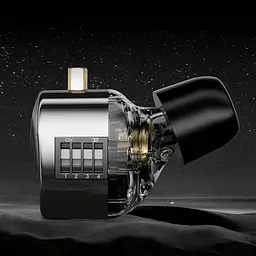 Вакуумні навушники KZ Castor Bass Hi-Fi дротові IEM з подвійним динамічним драйвером (Чорний) - мініатюра 3