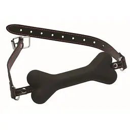 Силіконовий кляп кісточка Master Series Dog Bone Gag, 15.4 см, чорний