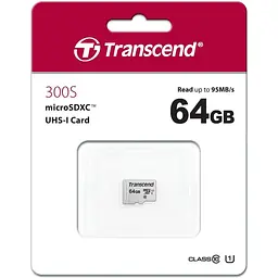 Карта пам'яті Transcend MicroSDXC 64GB 300S class 10 UHS-I (TS64GUSD300S) - мініатюра 2