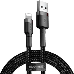 Кабель Baseus cafule Cable USB For lightning 2.4A 0.5m Gray+Black