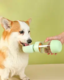Пляшка-поїлка для тварин Semi Pets Feeder 400 мл + 185 мл 2 відділення, Orange - мініатюра 6