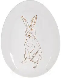 Набір 4 керамічних овальних страв "Bunny" BonaDi 27х20 х2 см kuh0007094 - мініатюра 1