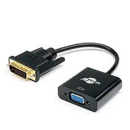 Перехідник DVI-D (M) - VGA (F), Atcom, чорний, 10 см (9214)