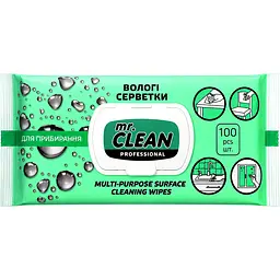 Вологі серветки господарчі універсальні  mr. CLEAN professional зелені 100 шт.