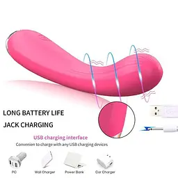 Вібратор гнучкий ребристий для жінок G-точки силіконовий Melo 21 см USB бордовий - мініатюра 4