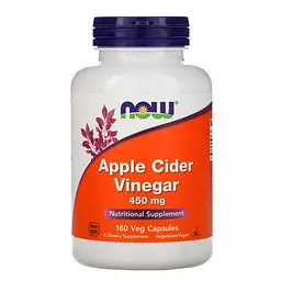 Яблучний оцет Apple Cider Vinegar 450 mg 180 капсул NOW vit0004679