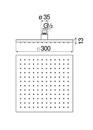 Верхній душ Nobili Components AD139-64CR, Хром - мініатюра 2