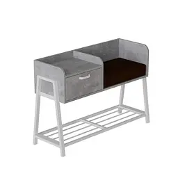 Банкетка з тумбочкою Ferrum-decor Бланка 540x1000x320 метал Білий ДСП Бетон 16 мм (FRD-103037)