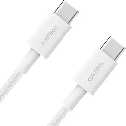 Кабель CUKTECH CTC315P USB-C to USB-C Braided 60W 1.5m White (CKCTC315PCHW) [171973] - мініатюра 2