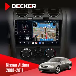Штатна магнітола Nissan Altima 2008-2011 Decker D10-011 4x64, DSP, 4G, 360 Decker (НФ-00006124)