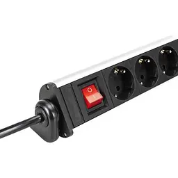 Блок розеток Digitus Office, 6xSchuko 16A, 3xUSB 2A, вимикач, 1.5 м, вилка Schuko - мініатюра 5