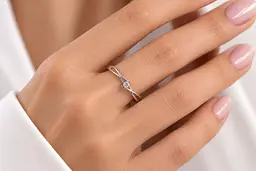 Каблучка з білого золота з діамантом К-0943 14.5 - мініатюра 6