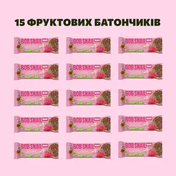 Уцінка. Набір фруктово-ягідно-горіхових батончиків Bob Snail Яблуко-Малина-Кеш’ю-Кріспи Кіноа 35 г x 15 шт.  - мініатюра 3