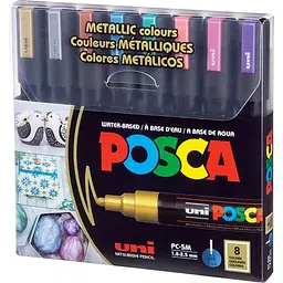 Набір маркерів Uni Posca Metallic Color 1.8-2.5 мм 8 шт. (PC-5M METALLIC COLOR 8C)