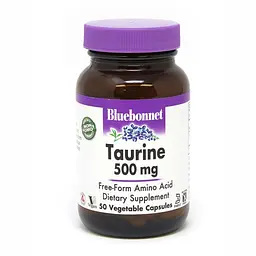 Амінокислота Bluebonnet Nutrition Taurine 500 mg, 50 вегакапсул