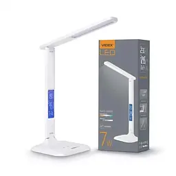 Лампа настільна LED TF05W, White, 7 Вт, 3000K/4100K/5500K Videx teh0027921