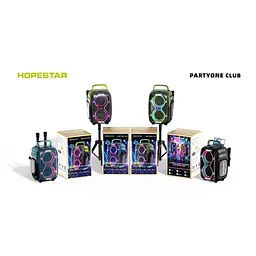 Колонка Bluetooth HOPESTAR PARTYONE CLUB with 2pcs UHF microphone 650W чорний - мініатюра 2