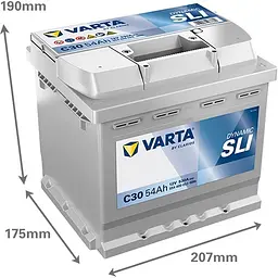 Акумулятор Varta Dynamic SLI 12В 54Аг 530А (EN) R+ (554400053) - мініатюра 2
