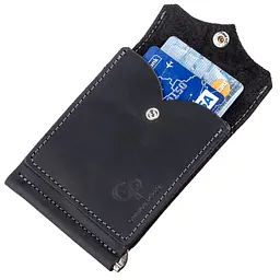 Шкіряний затиск для купюр GRANDE PELLE 8х11х1 см acs0015761 - мініатюра 3