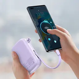 Портативна батарея Powerbank Baseus Qpow Digital Display 20000 mAh 22.5W With Type-C Cable PPQD-I05 Purple - мініатюра 4