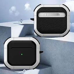 Футляр протиударний Black ed. для навушників Airpods 3 White - мініатюра 2