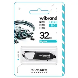 Флеш-накопичувач Wibrand USB 2.0 Aligator 32Gb чорний - мініатюра 2