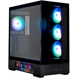 Корпус Zalman P40 DS Black Mid Tower без БЖ для ATX / Micro ATX / Mini ITX 1xType-C / 2xUSB 3.0 макс. CPU - 165 мм / VGA - 420 мм 4x120 мм ARGB бічна та передня панелі із загартованого скла LCD екран (CPU / GPU / Time)