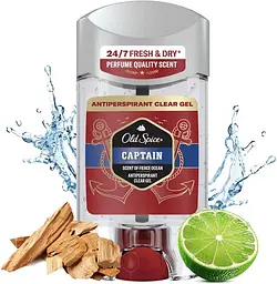 Прозорий гелевий антиперспірант Old Spice Captain 70 мл - мініатюра 2