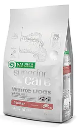 Сухий беззерновий корм для цуценят (стартер) всіх порід Superior Care White Dogs Grain Free Starter All Breeds 10 кг