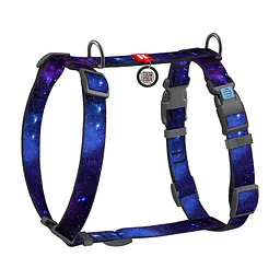 Шлея для собак WAUDOG Nylon анатомічна H-подібна з QR-паспортом "NASA21" пластиковий фастекс, L (345-0148)