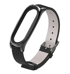 Шкіряний ремінець Primo Mijobs для фітнес-браслета Xiaomi Mi Smart Band 7 Black - мініатюра 2