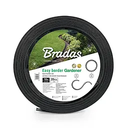 Бордюр газонний Bradas EASY BORDER 50 мм х 10 м з комплектом кілків, чорний (OBEB5010SET)