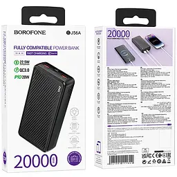 Портативний ЗП Power Bank Borofone BJ56A Graceful 22.5W+PD20W 20000 mAh Black - мініатюра 3