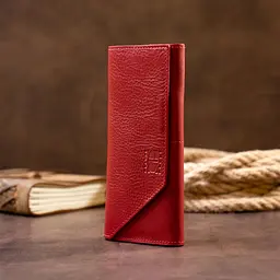 Горизонтальний глянцевий клатч на магніті Grande Pelle 11318 червоний - мініатюра 8