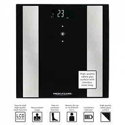 Підлогові ваги Profi Care PC-PW 3007 FA 8в1 Black - мініатюра 2
