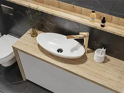Умивальник Miraggio NICE (0000222) Miramarble, Глянцевий, Накладний, Білий - мініатюра 6