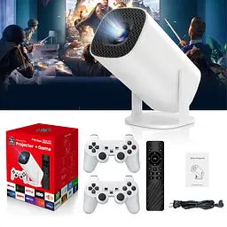 Ігровий проектор Smart TV 3D Game для кіно та ігор смарт домашній кінотеатр з джойстиками 4K Android 11 1080P 1280*720P HD Dual Wi-Fi 6 Bluetooth 5.0 з пультом ДУ 30000 ігор SD 64GB UKC P30 Max - мініатюра 6