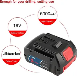 Заміна батареї Power Elektro Elektro 18v 5Ah Li-ion CoolPack для Bosch GBA BAT609 BAT609G BAT618G BAT619 BAT619G BAT622 BAT620-2PK - мініатюра 3
