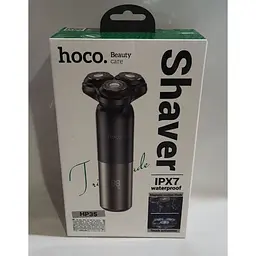Чоловіча електробритва для бороди Hoco HP35 Induction 3-blade electric shaver 600mAh IPX7 Black - мініатюра 4
