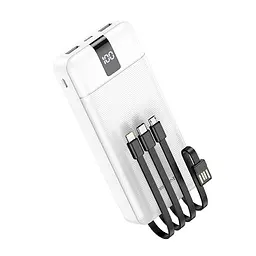 Універсальна батарея - акумулятор Borofone BJ20A 20000 mAh з вбудованими кабелями біла