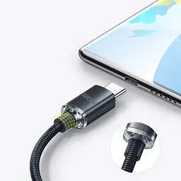 Кабель швидкого заряджання та передачі даних Digital PD Type-C до Type-C 120W 6A 2 м Сірий (Type-C2m120WS) - мініатюра 9