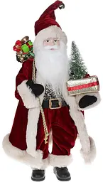 Фігура «Санта з ялинкою» (м'яка іграшка), з LED підсвічуванням Bona 46 см dec0008501