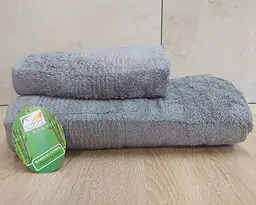 Набір турецьких бамбукових махрових рушників Cestepe 50х90+70х140 Bamboo Sarev Light Gray - мініатюра 3
