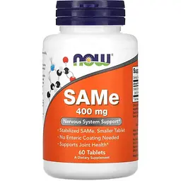 S-аденозилметіонін Now SAMe 400 mg 60 таблеток для бородьби зі стресом