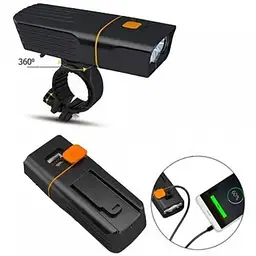 Велоліхтар + габарит QX-T3306 (3xXML-T6 + габарит-6SMD) + PowerBank + microUSB (3 режими та 4 режими) - мініатюра 6
