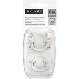 Пустушка Suavinex A walk in the park фізіологічна 0-6 місяців 2 шт. сіра (308268) - мініатюра 5