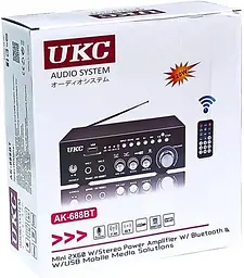 Підсилювач звуку UKC AK-688BT Bluetooth Караоке 2-канальний 2x30W Black - мініатюра 5