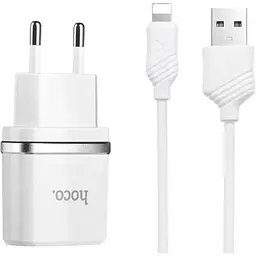 Адаптер зарядного пристрою Hoco C12 Dual USB Charger 2 USB 2.4A Output Lightning Adapter iPhone 6 / iPhone 5